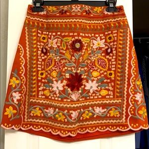 Orange Floral Skirt